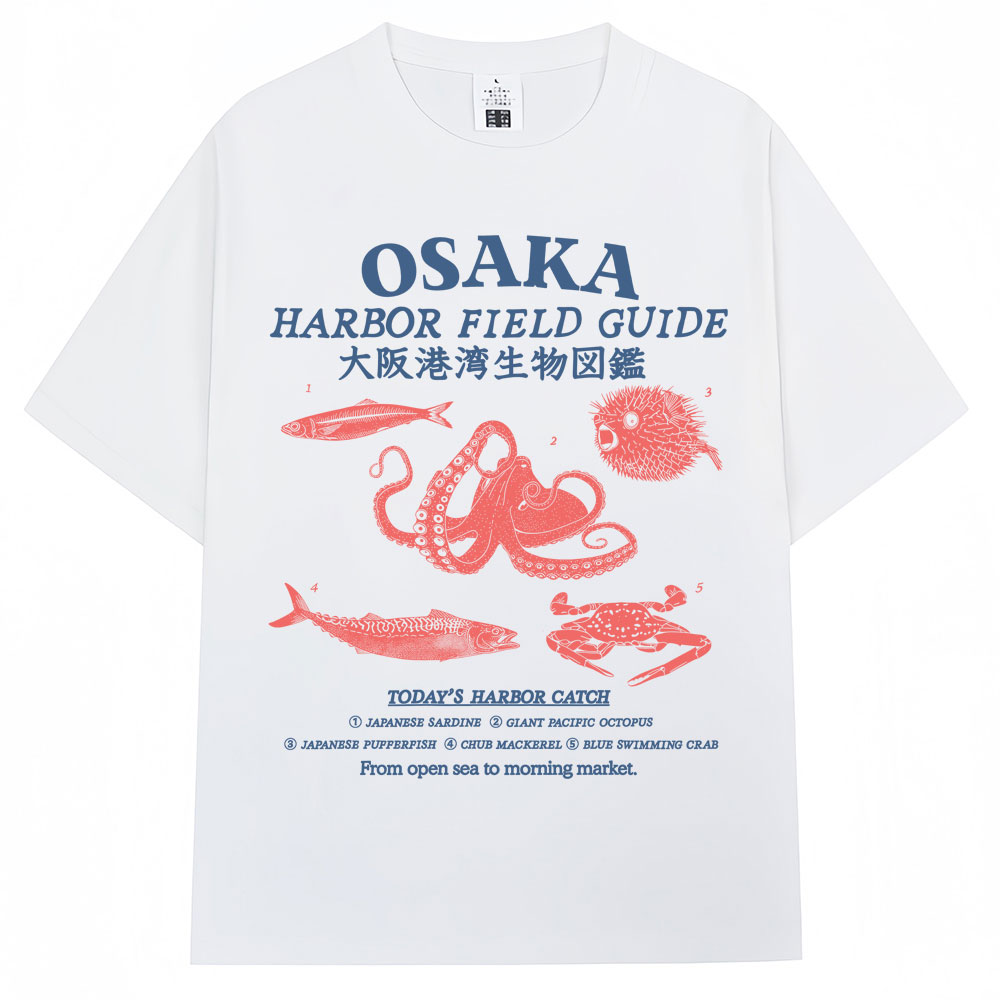Japanese Women Lifestyle - T-shirt graphique style japonais Osaka Harbor