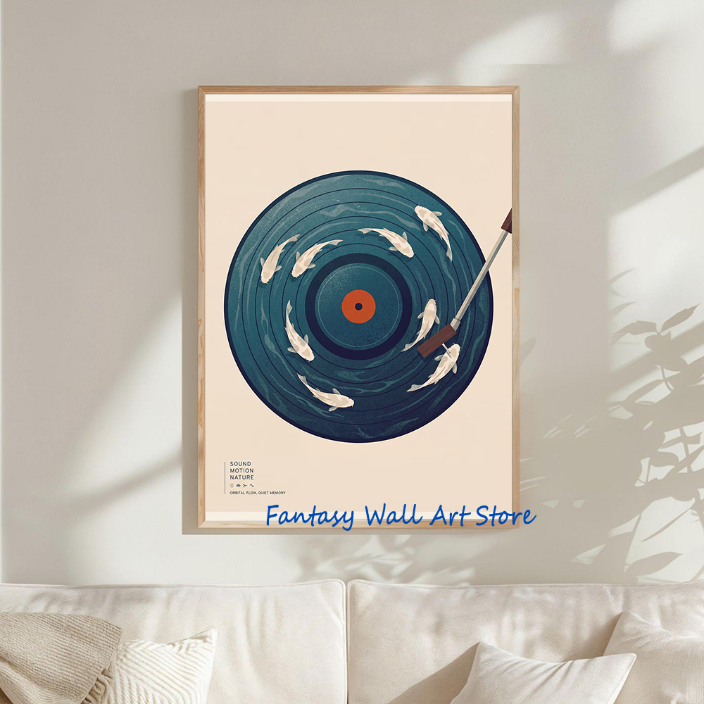 Japanese Living Lifestyle - Affiche murale rétro de musique sur