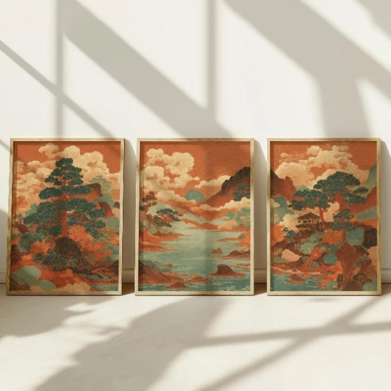 Lot de 3 tableaux muraux vinta - Japanese Living Lifestyle avis et prix
