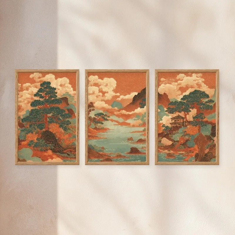 Lot de 3 tableaux muraux vinta - Japanese Living Lifestyle avis et prix